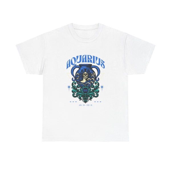 Aquarius Zodiac Unisex Heavy Cotton Tee